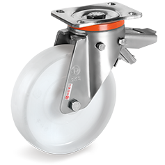 Tellure Rota 687215 — Roues monolithiques en polyamide 6, monture pivotante à platine PX avec frein réglable — 687215 | Tellure Rota