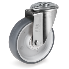 Tellure Rota 714302 — Thermoplastic rubber wheels, polypropylene centre, swivel bracket with bolt hole type NL — 714302 | Tellure Rota