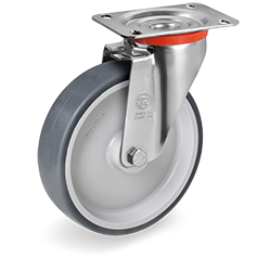 Tellure Rota 714504 — Thermoplastic rubber wheels, polypropylene centre, swivel top plate bracket type NL — 714504 | Tellure Rota