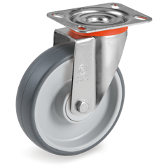 Tellure Rota 714736 — Thermoplastic rubber wheels, polypropylene centre, swivel top plate bracket type NL — 714736 | Tellure Rota