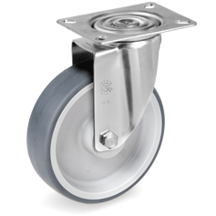 Tellure Rota 715802 — Thermoplastic rubber wheels, polypropylene centre, swivel top plate bracket type SL — 715802 | Tellure Rota