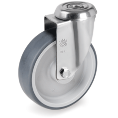 Tellure Rota 716103 — Thermoplastic rubber wheels, polypropylene centre, swivel bracket with bolt hole type SL — 716103 | Tellure Rota