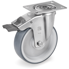 Tellure Rota 716303 — Thermoplastic rubber wheels, polypropylene centre, swivel top plate bracket type SL with front lock — 716303 | Tellure Rota