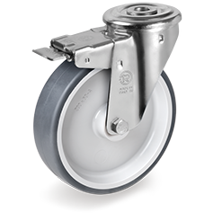 Tellure Rota 716526 — Thermoplastic rubber wheels, polypropylene centre, swivel bracket with bolt hole type NL with front lock — 716526 | Tellure Rota