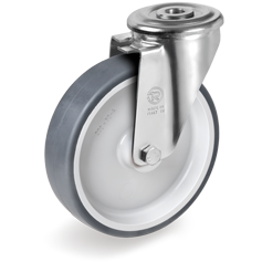Tellure Rota 717402 — Thermoplastic rubber wheels, polypropylene centre, swivel bracket with bolt hole type NL — 717402 | Tellure Rota