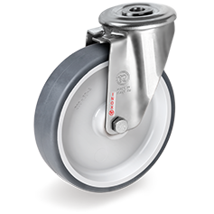 Tellure Rota 717904 — Thermoplastic rubber wheels, polypropylene centre, swivel bracket with bolt hole type NLX — 717904 | Tellure Rota