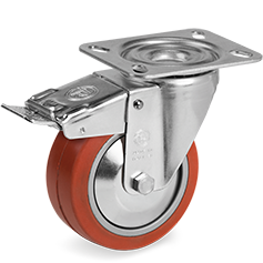 Tellure Rota 727152PF — Roues en caoucthouc siliconique pour hautes temperatures, monture pivotante à platine NL, frein antérieur — 727152PF | Tellure Rota