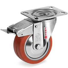 Tellure Rota 727162PF — Roues en caoucthouc siliconique pour hautes temperatures, monture pivotante à platine NLX, frein antérieur — 727162PF | Tellure Rota