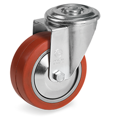 Tellure Rota 727352PF — Roues en caoucthouc siliconique pour hautes temperatures, monture pivotante à trou passant NL — 727352PF | Tellure Rota