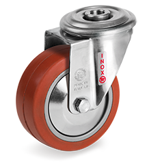 Tellure Rota 727362PF — Roues en caoucthouc siliconique pour hautes temperatures, monture pivotante à trou passant NLX — 727362PF | Tellure Rota