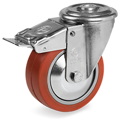 Tellure Rota 727452PF — Roues en caoucthouc siliconique pour hautes temperatures, monture pivotante à trou passant NL, frein antérieur — 727452PF | Tellure Rota