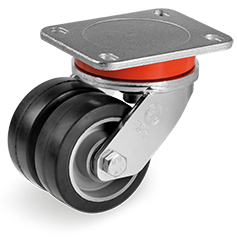 Tellure Rota 728062 — Ruote in gomma 'Sigma Elastic', nucleo in alluminio, supporto rotante piastra EEG MHD — 728062 | Tellure Rota