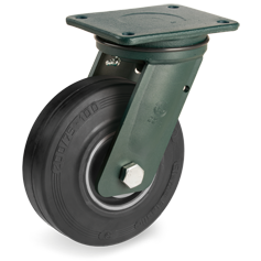 Tellure Rota 729316 — Ruote in gomma Sigma Elastic, nucleo in ghisa meccanica, supporto rotante piastra EE HD — 729316 | Tellure Rota