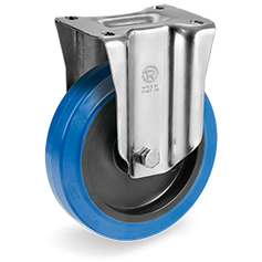 Tellure Rota 735102AE — Ruote in gomma elastica blu antitraccia, nucleo in poliammide 6, supporto fisso NL — 735102AE | Tellure Rota