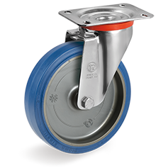 Tellure Rota 735602 — Sigma Elastic rubber wheels, polyamide 6 centre, swivel top plate bracket type NL — 735602 | Tellure Rota