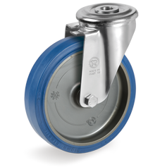 Tellure Rota 735905 — Roues en caoucthouc 'Sigma Elastic', monture pivotante à trou passant NL — 735905 | Tellure Rota