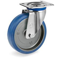 Tellure Rota 736904 — Vollgummi-Räder 'Sigma Elastic', Kern aus Polyamid 6, Lenkrolle mit Platte M — 736904 | Tellure Rota